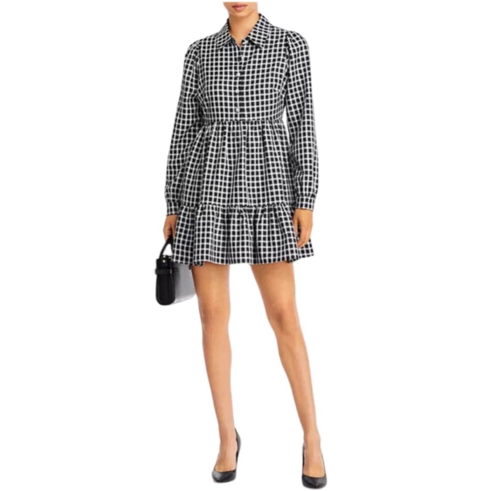 Aqua Gingham Mini Dress